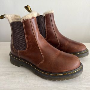 Dr Marten Faux Fur-lined Chelsea Boots Size 7